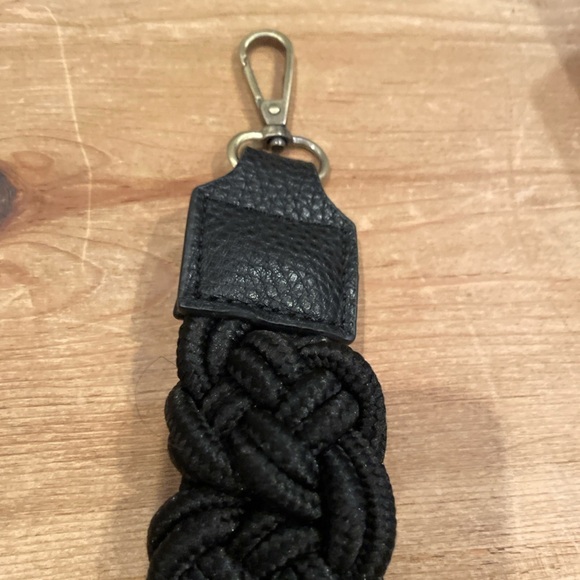 NWT Anthropologie Black Braided Leather brass hardware strap OS - Picture 7 of 12